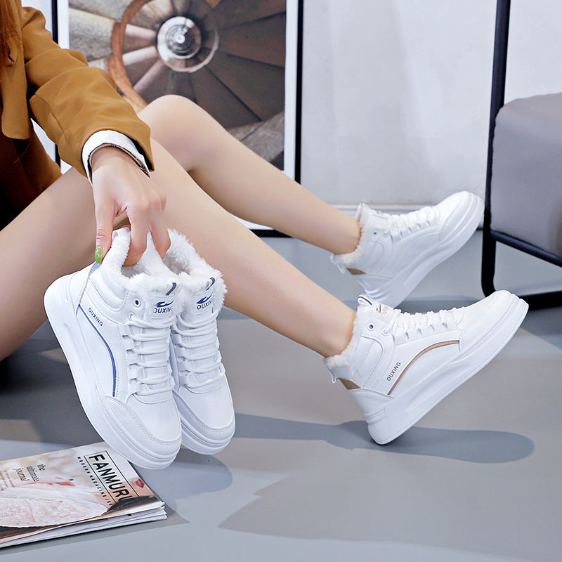 Chaussures casuales en coton, doublées de polaire