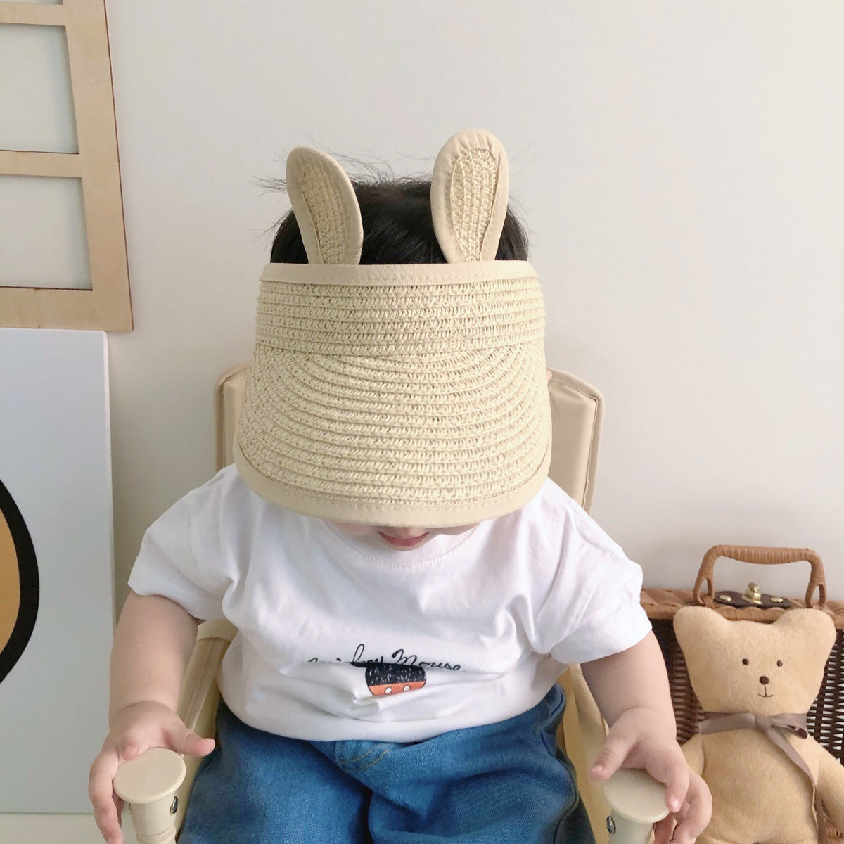 Chapeau de paille de visière résistant au soleil pour enfant