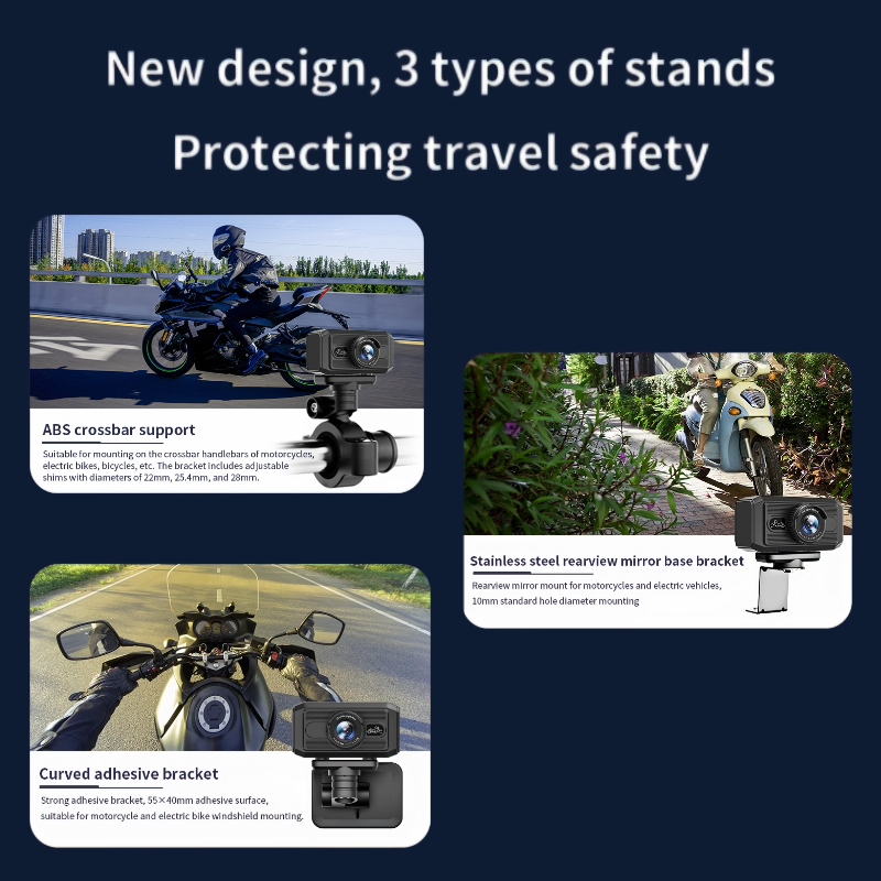 3K Moto Dash Cam Outdoor Riding Caméra de sport étanche pour vélos électriques