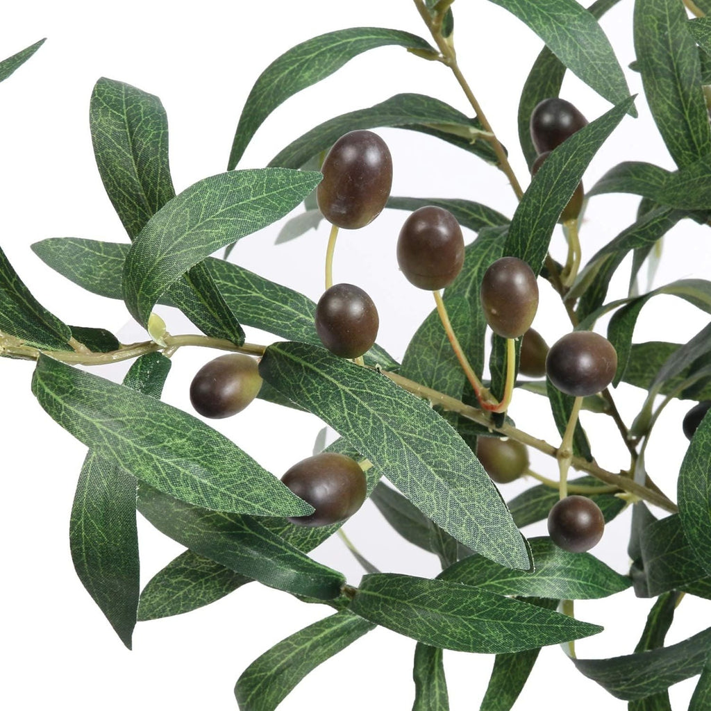 Ensemble 4 pièces de branches d'olive artificielle avec quatre feuilles chacune