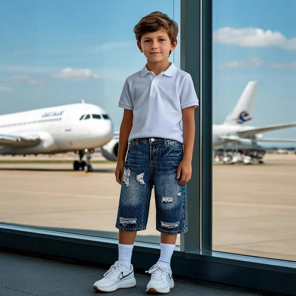 Lavé doux et confortable garçon Denim Short