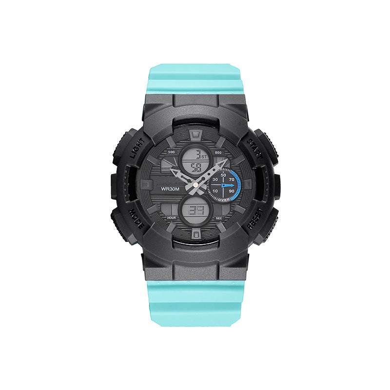 Men's Waterproof synchrone Double Inserts Electronic Watch Fashion
