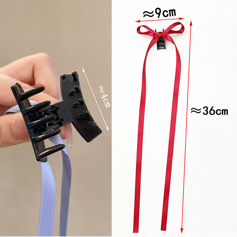 36cm Ruban Long Polyester Coton Bow Clip