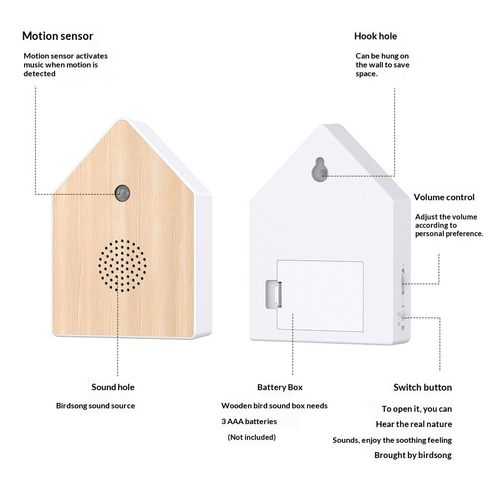 Creative Birdhouse Music Box Lecteur audio de chanson d'oiseau activé par le mouvement