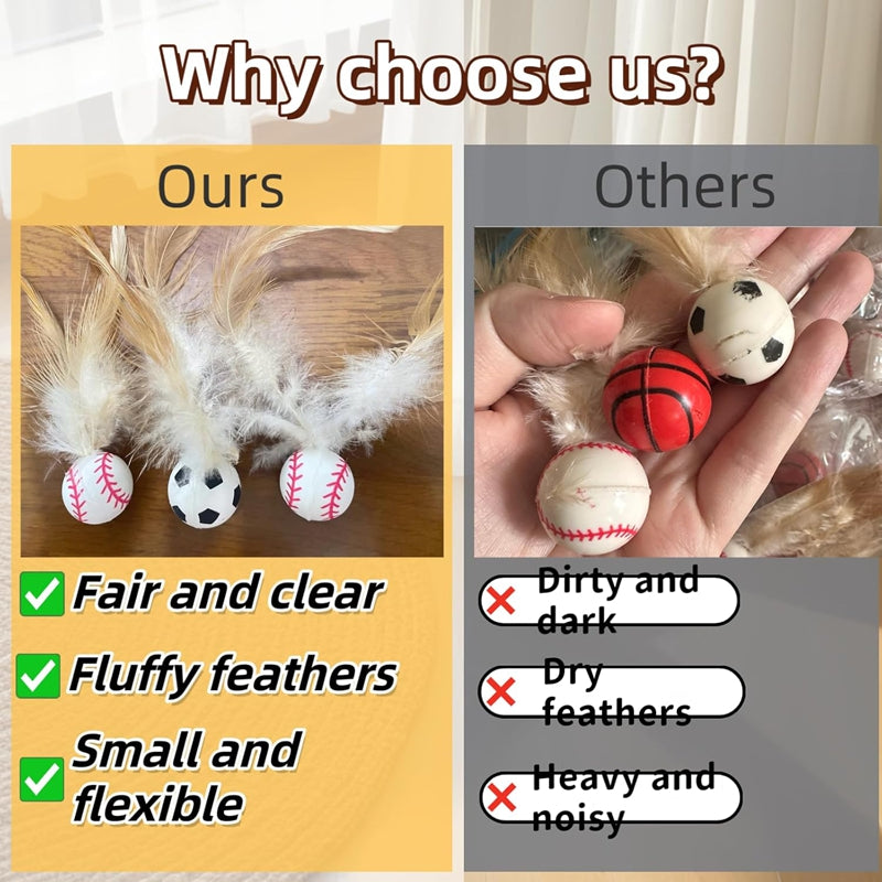 Jouets pour chats, Balles d'autodivertissement, Boules gonflables en plumes, Jouets pour chats, Jeu d'autodivertissement pour chats