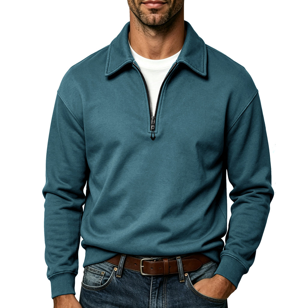 Top Hoodie Homme Plus Taille Lapel-Zip