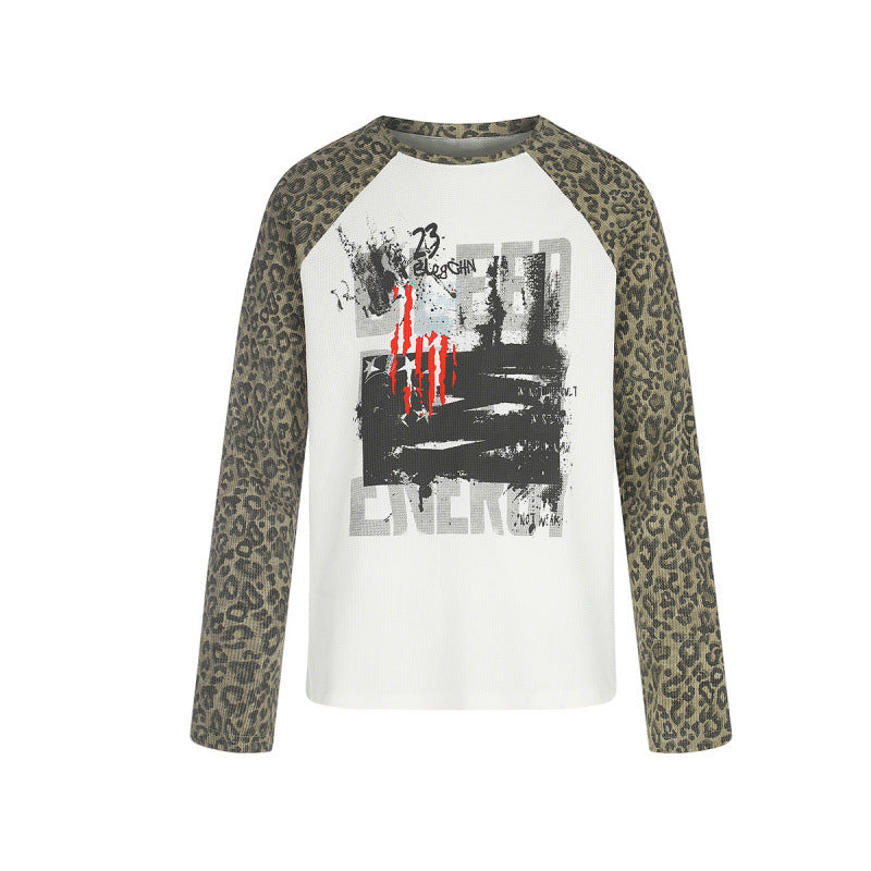Lettre Graffiti Imprimer T-Shirt Basculant Loose-Fit pour hommes et femmes