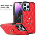 Boîtier de téléphone Ring Diamond Bracket Etui de téléphone en cuir Résistant aux chutes pour femmes