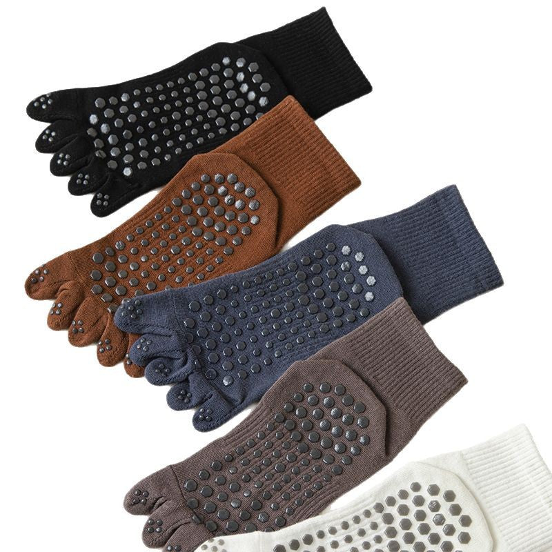 Été Longueur cheville Yoga Non-dérapant Pilates professionnels à cinq doigts Chaussettes
