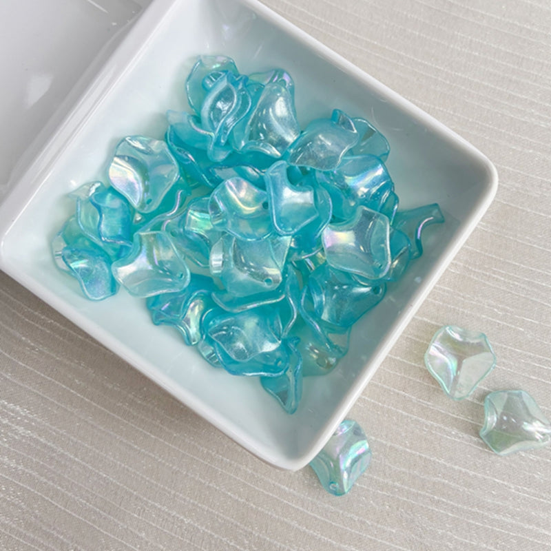 Perles de feuille de lotus à bourrelet transparentes à deux tons Glow-in-the-Dark
