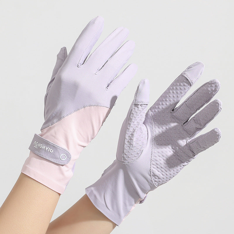 Pare-soleil pour les femmes d'été Ice-Felt à deux doigts coupés Gants minces protecteurs UV