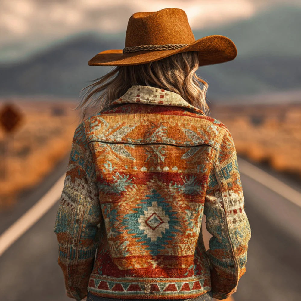 Veste de denim retro à manches longues lavée d'automne