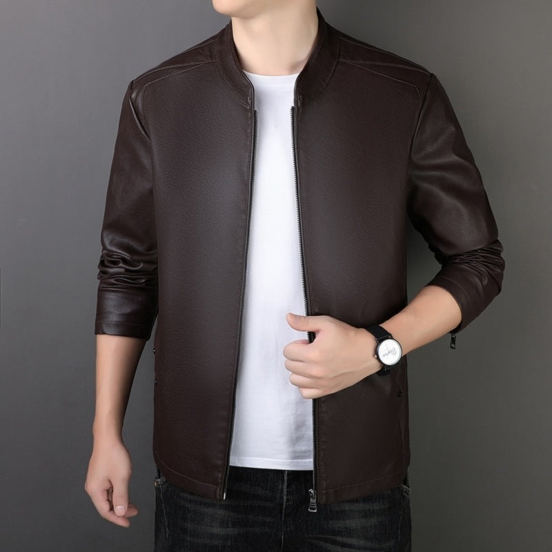 Veste en cuir PU pour hommes