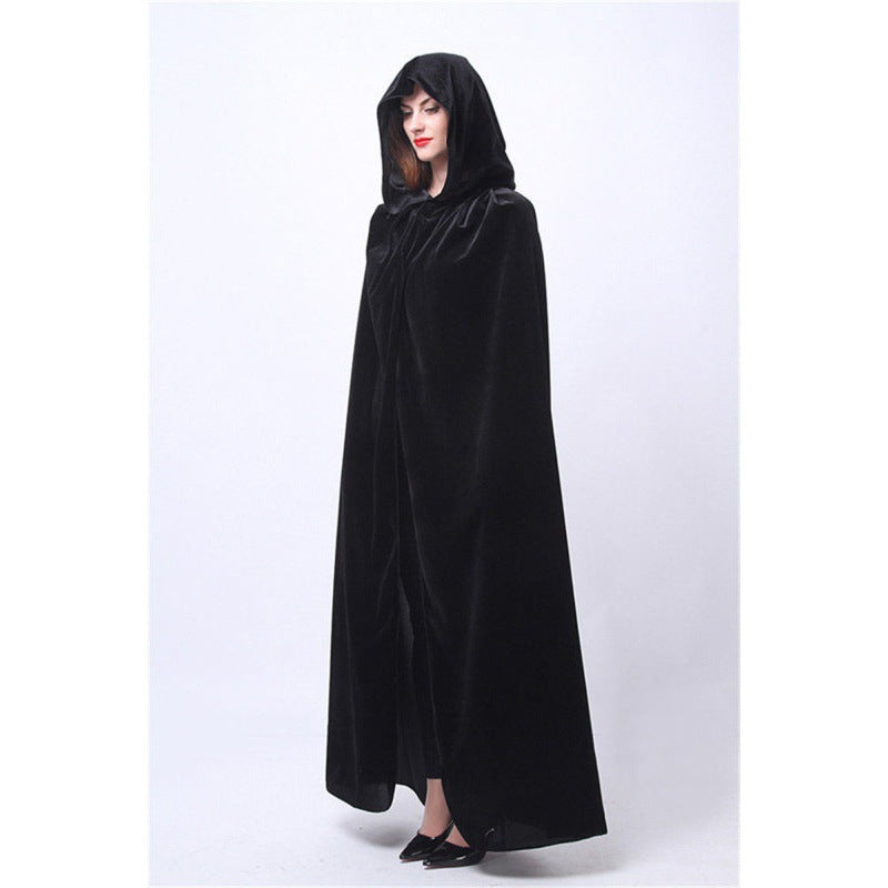 Velvet slim black Halloween Cape Cloak