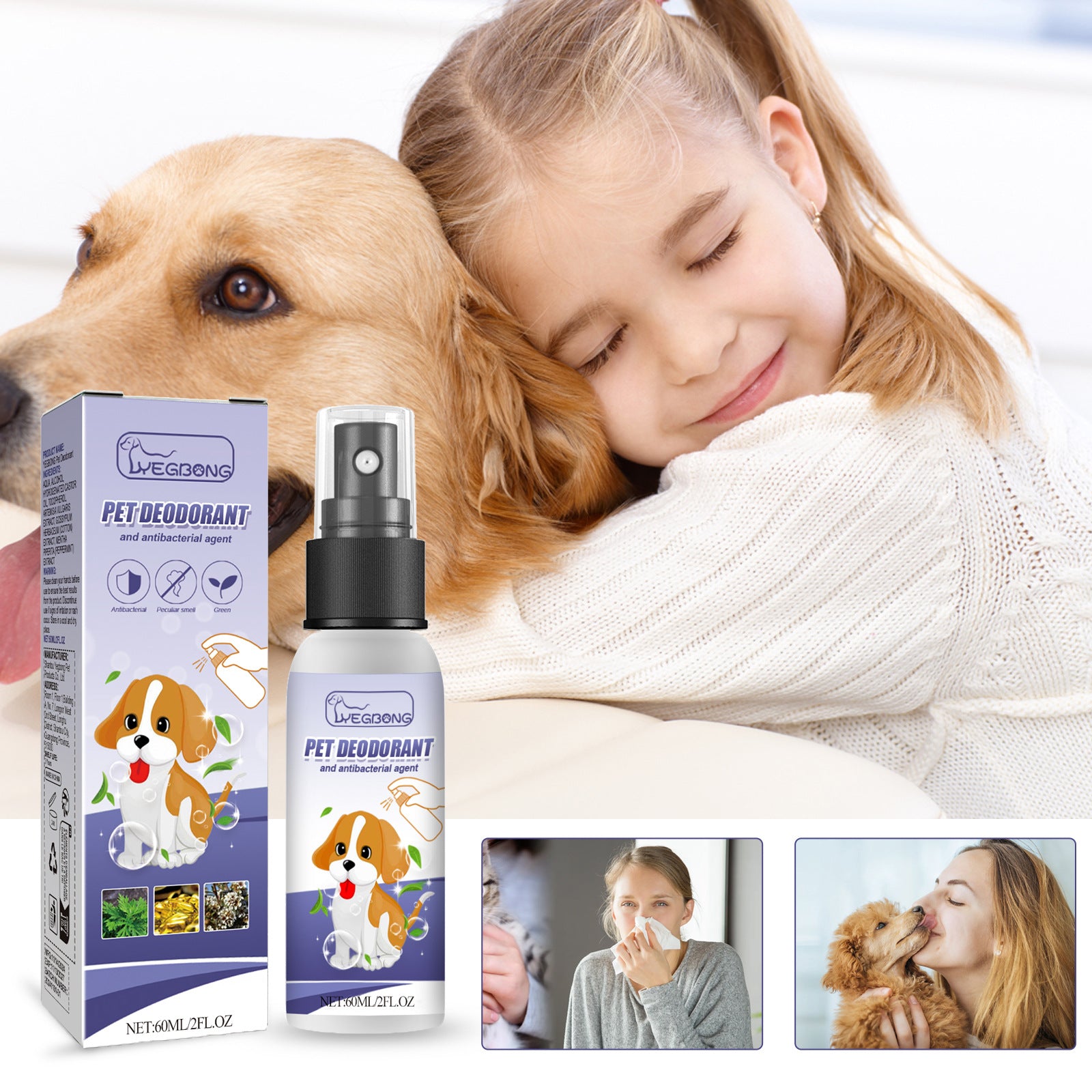 Vaporisateur de désodorisation pour chat et chien