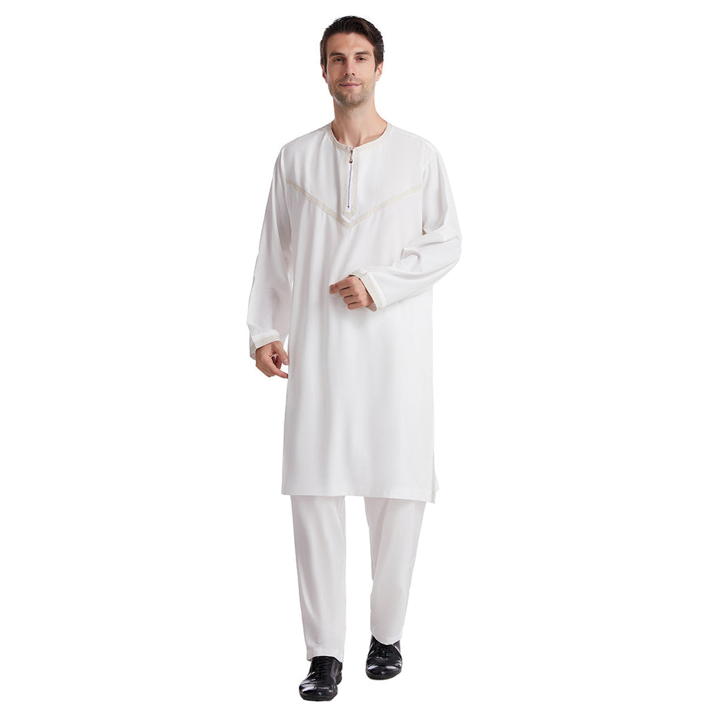 Robe en polyester brodé pour hommes