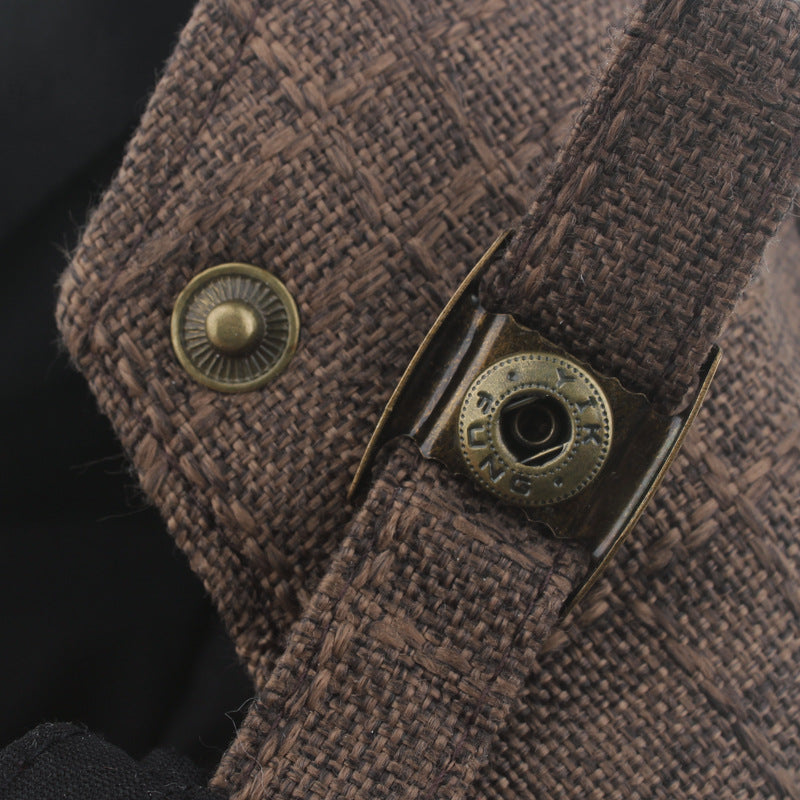 Hommes Linge de coton Vintage Peaked Cap