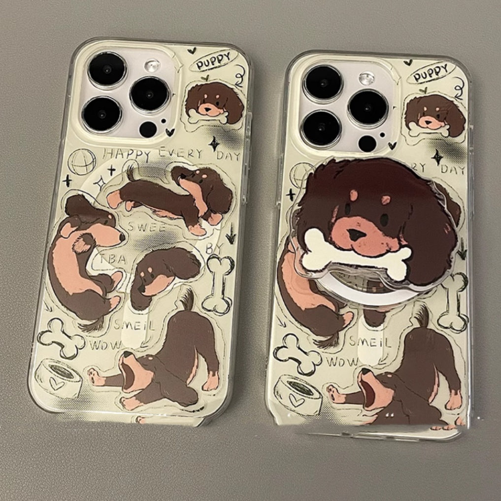 Plein écran Mignon chien Illustration Magnetic Shell