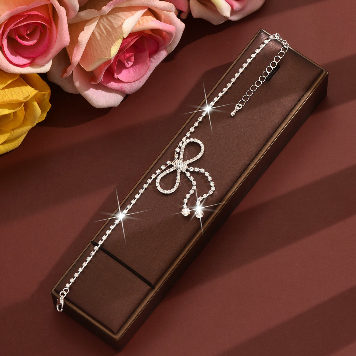 Style Sweet and Simple Strass Bow Tassel Anklet Summer Seaside Beach Vacances Style Fo