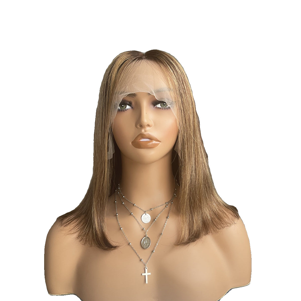 Coiffure humaine réelle européenne et américaine droite Bob Lace Wig Cap