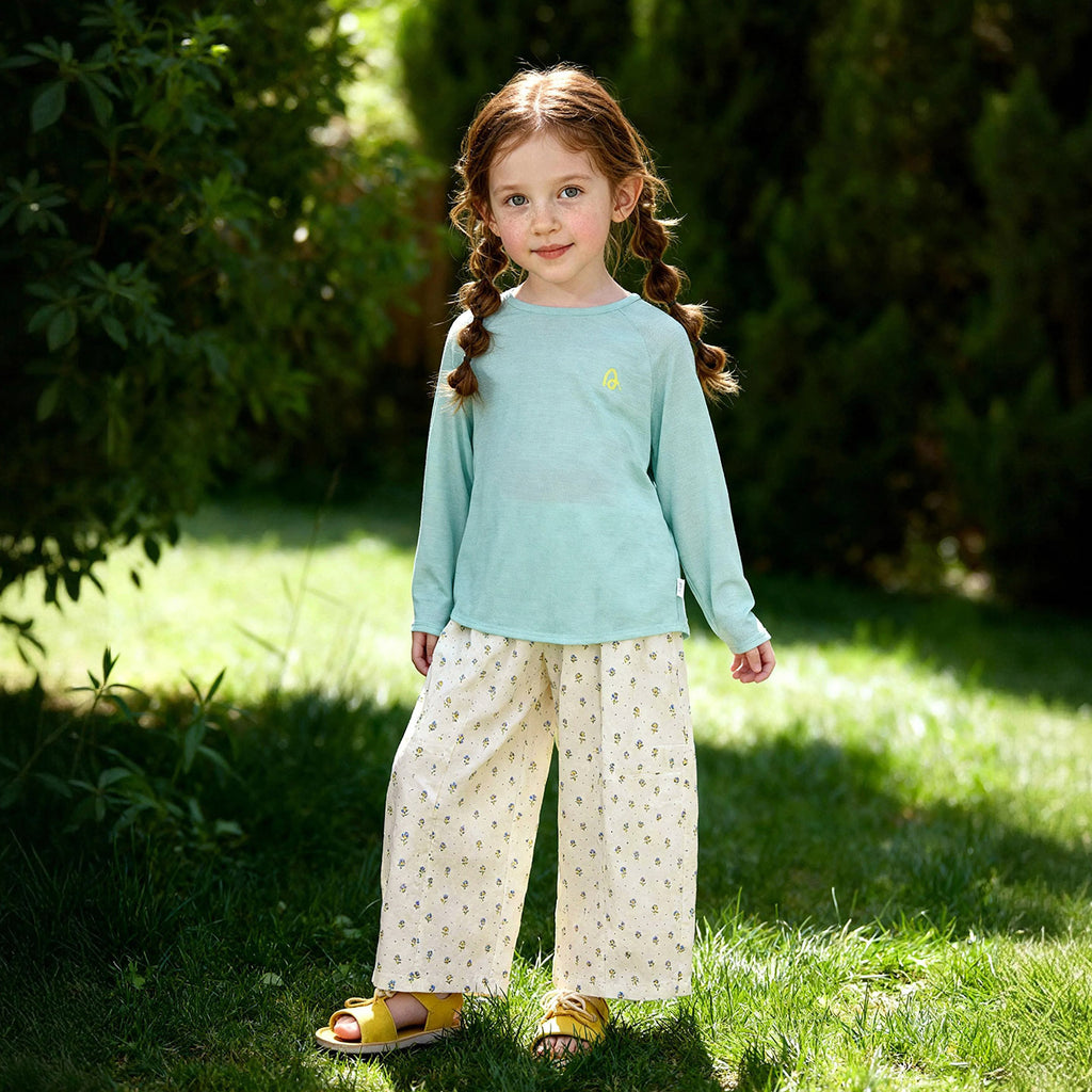 Enfants Été Floral Casual Pantalon large jambe Cotton pantalons perdus