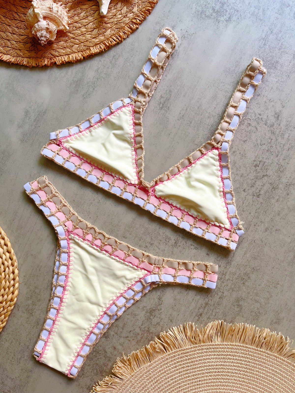 Women's Solid Color Swimsuit Set