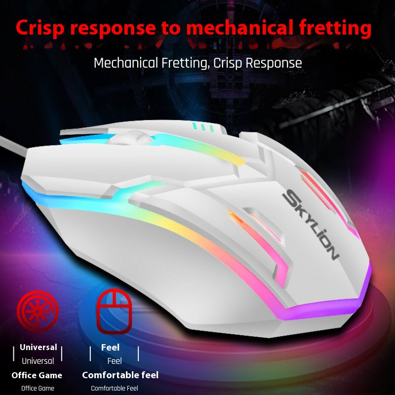 Wired Luminous Mouse Office Accueil Jeux Ordinateurs de bureau USB et Ordinateur portable Universal PlayerUn