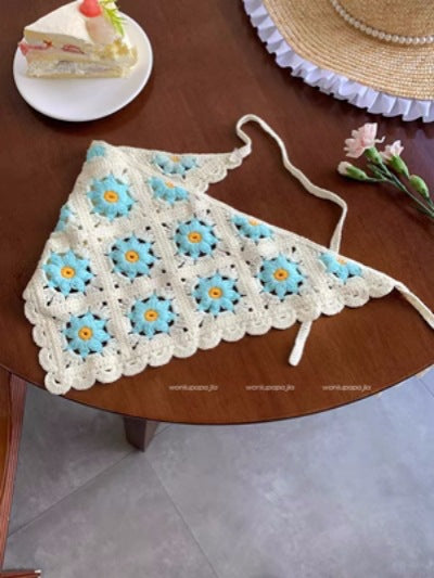 Tête tricotée à la main de même style Triangular Binder Headscarf Femme Sweet