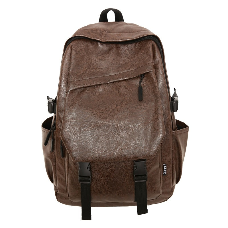 Sac à dos en cuir souple PU imperméable pour hommes