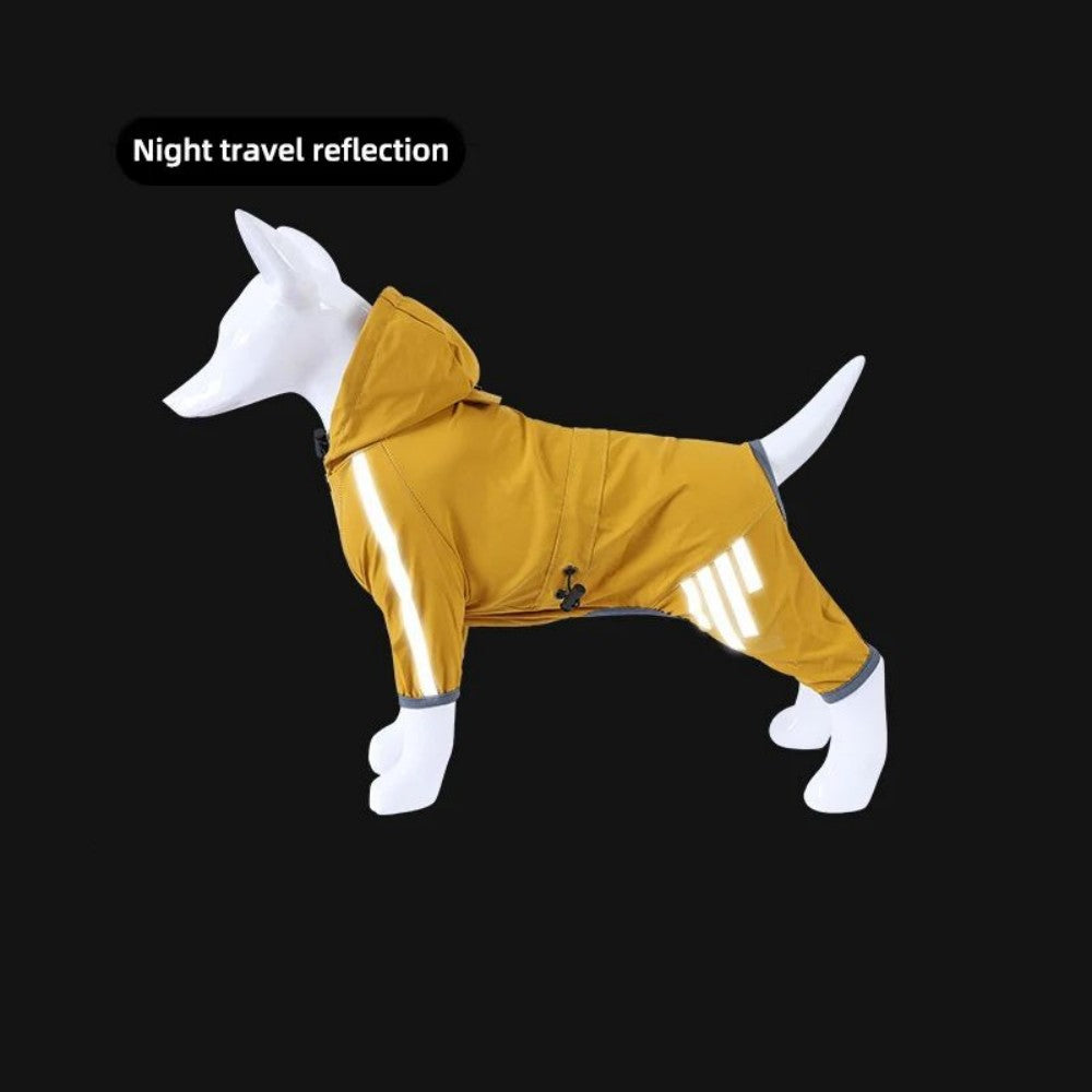 Imperméable imperméable à quatre pattes pour chiens Petit chien Vêtements de sortie Tractable Waterpr