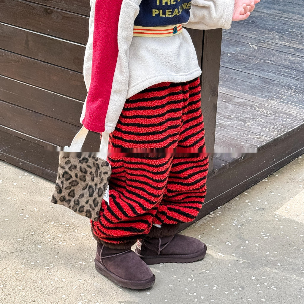 Pantalon de coton doublé de polaire pour enfants pour l'hiver