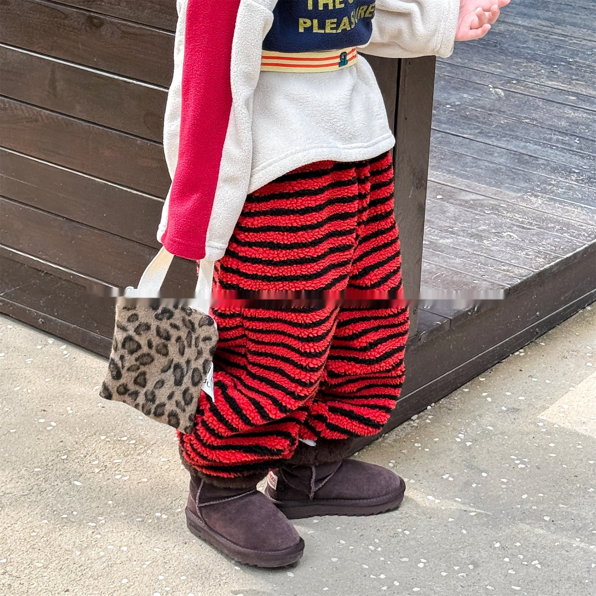 Pantalon de coton doublé de polaire pour enfants pour l'hiver