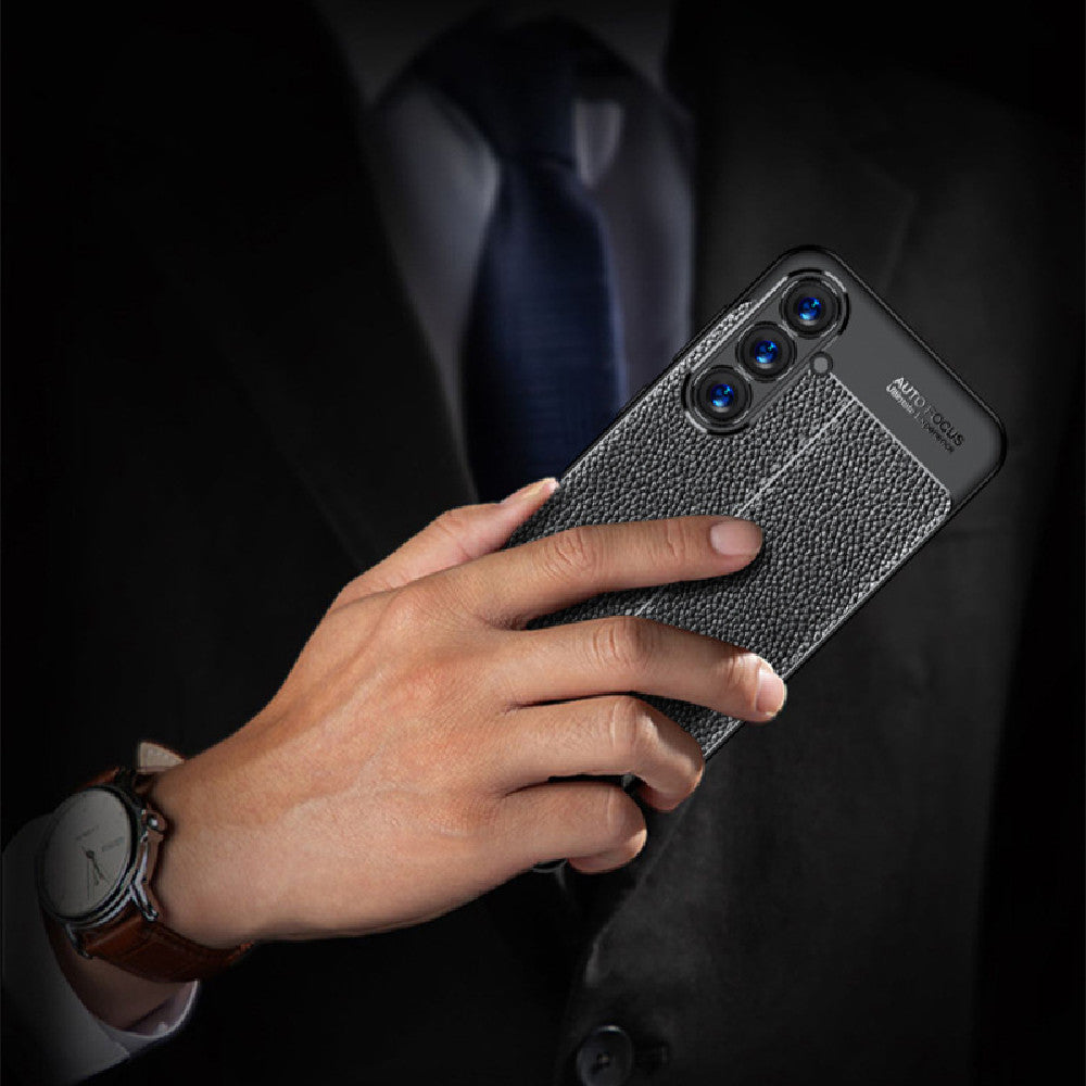 S24Ultra Telephone Case M34 Litchi Pattern A35 Anti-fall Shell Business S23FE Cas de protection
