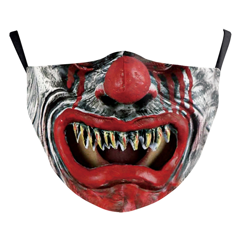 Impression numérique Clown Halloween Funny Horror Double couche Masque de poussière