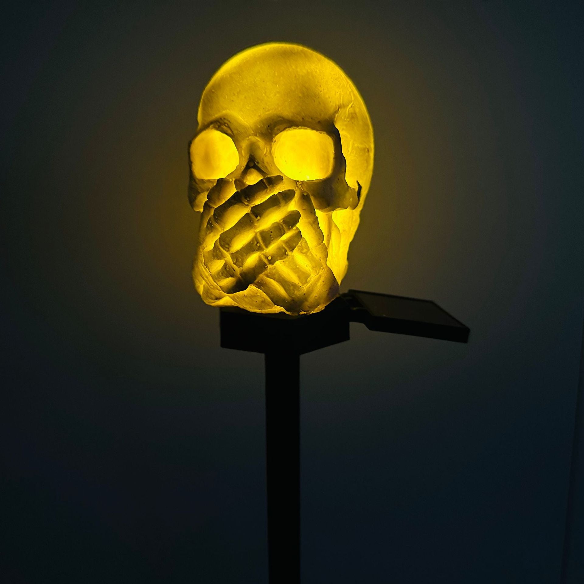 Lanterne en résine pour décors d'Halloween sur le thème du crâne