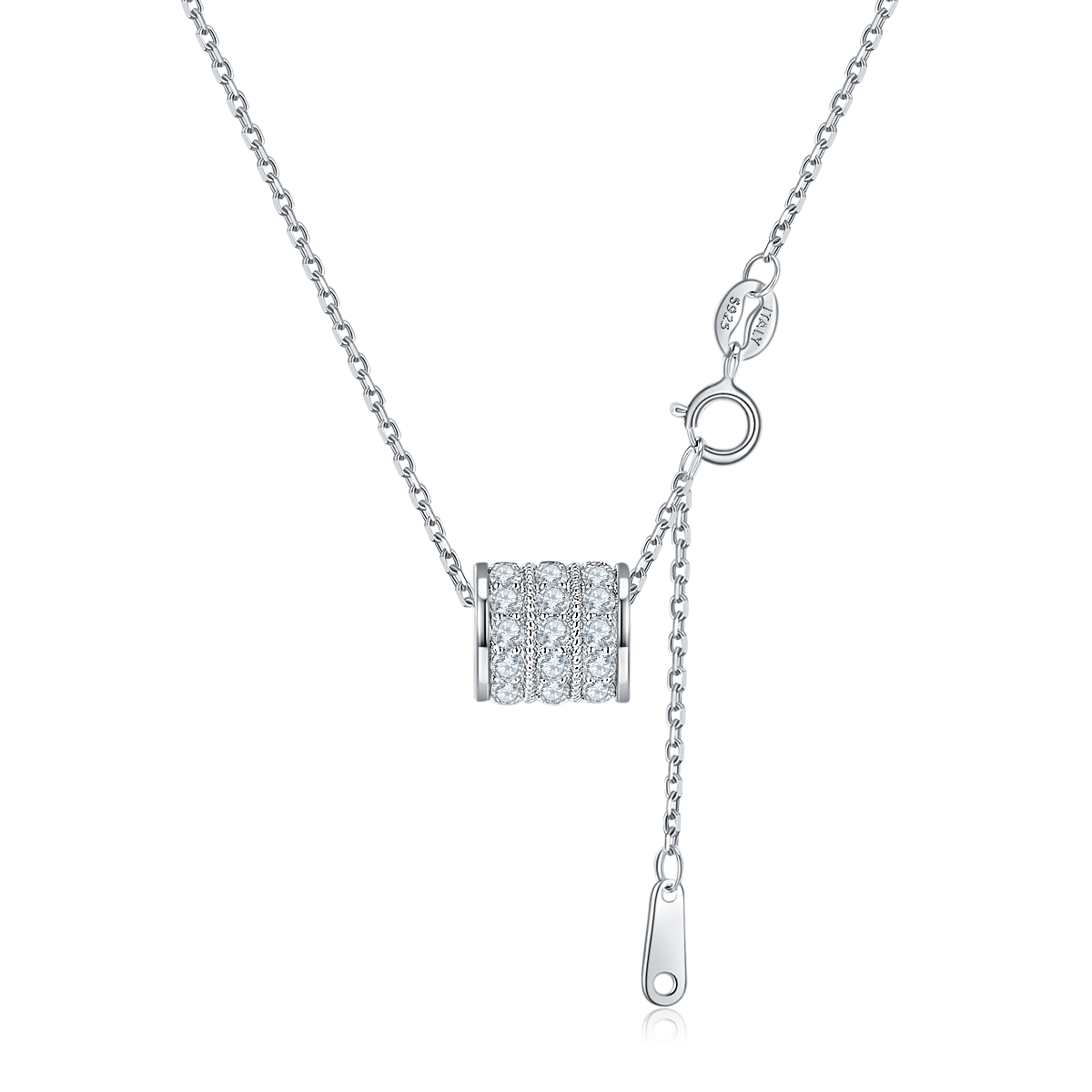 S925 Collier pendentif en acier inoxydable