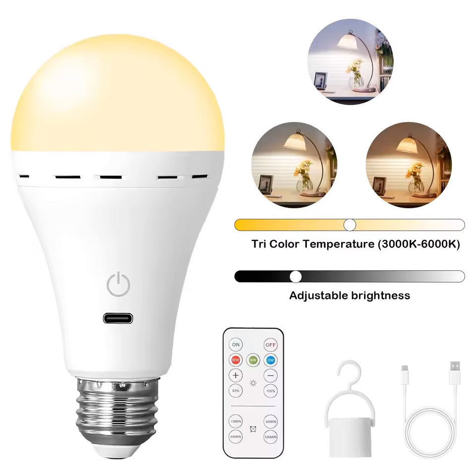 E27 Base vis Tri-color RGB minuterie contrôlée Ampoule dimmable