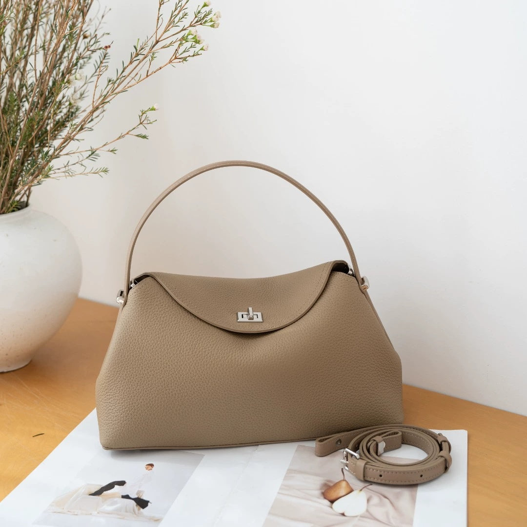 Véritable sac transversal polyvalent en cuir de navette pour femmes