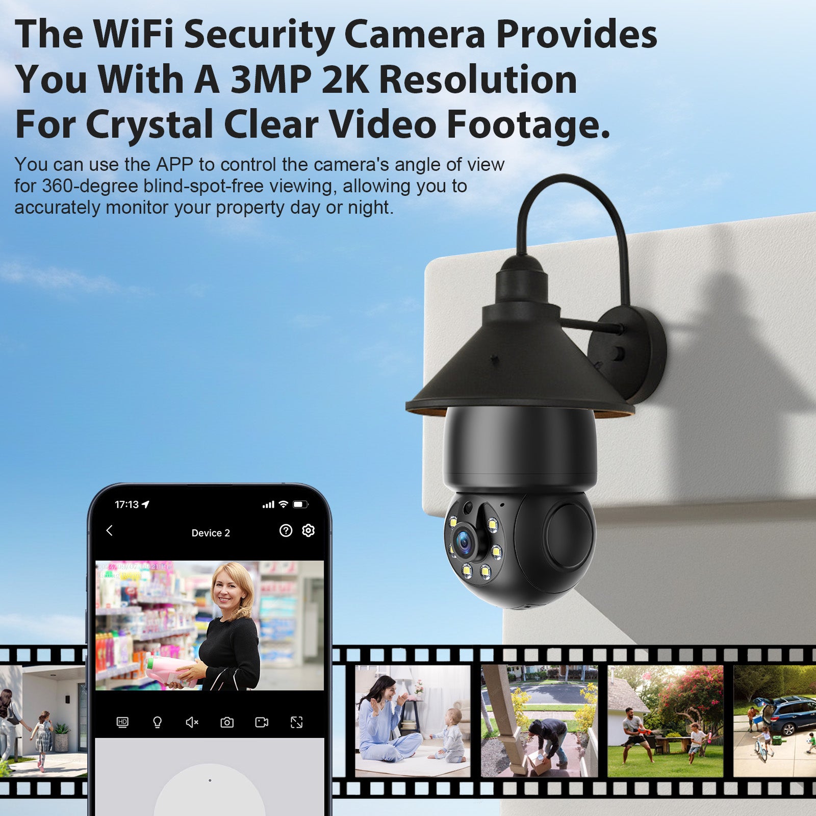 3MP Ptz E27 Socket Ampoule Caméra 360 Degree Cmos Capteur Réseau Caméra Cctv Sécurité Lumière B