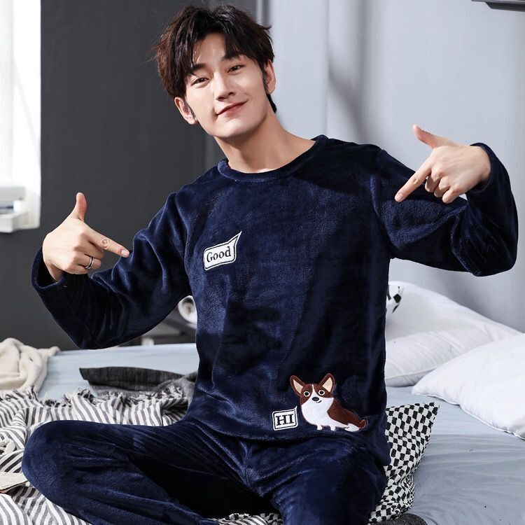 Automne et hiver Pyjama hommes Pyjama Coral polaire épais chaud