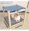 Lit de camp pour animaux de compagnie en bois massif à double couche Hamac de chat supérieur et inférieur Bunk amovible et lavabo