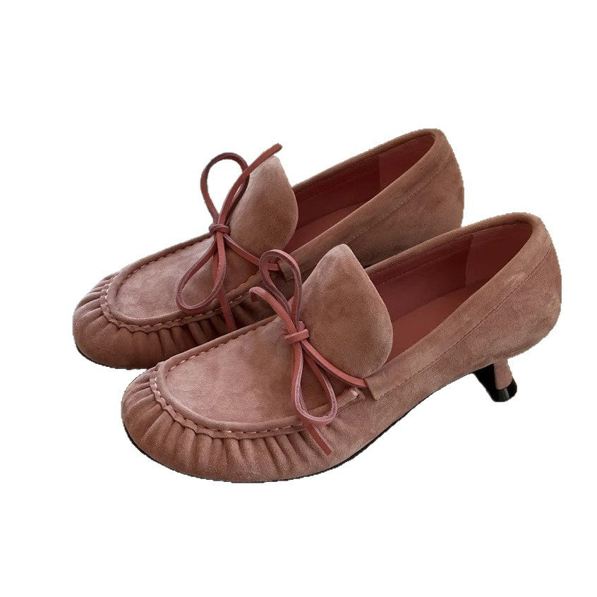 Cuir plissé Bracelet Bow Talons hauts