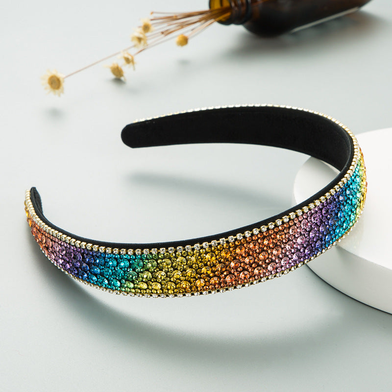 Trendy Colorful Diamant Non-slip Bandeau Femmes Simple