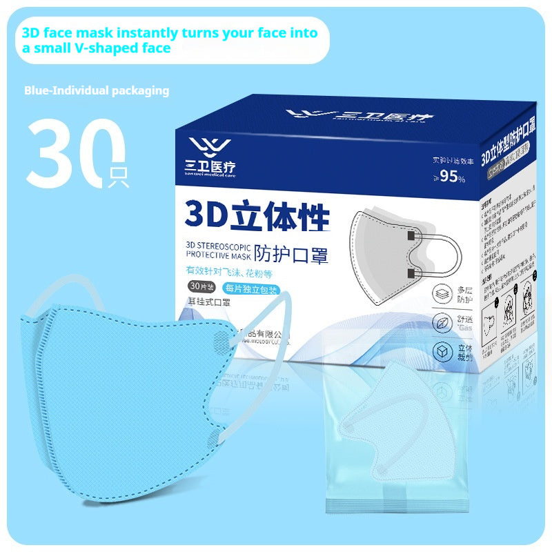 Été mince mignon V visage Ins Style indépendant 3D Masque tridimensionnel 30 PCs