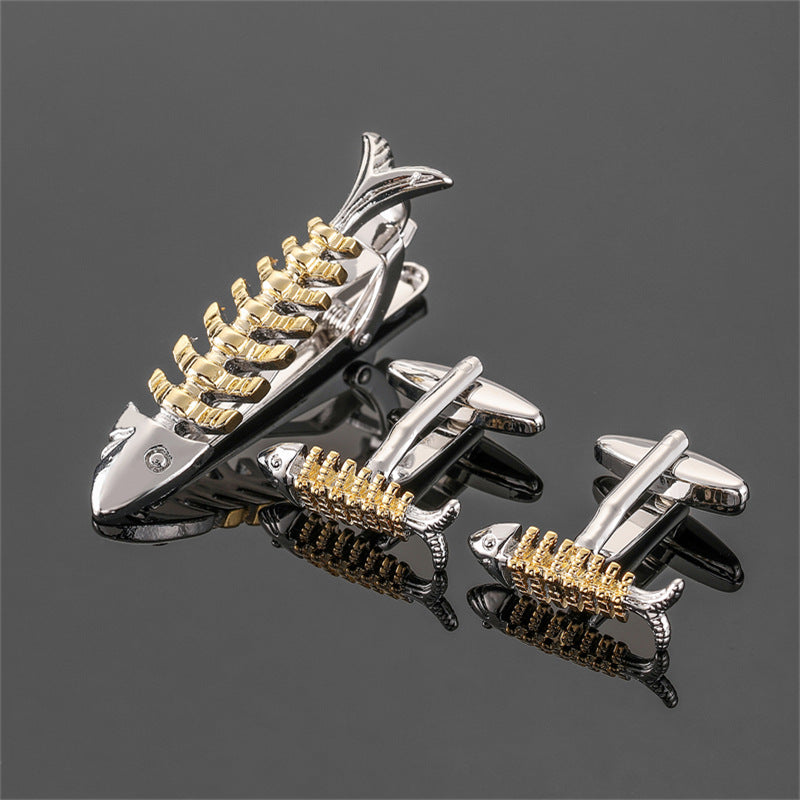 Clip en or argent noir Croix carré brossé