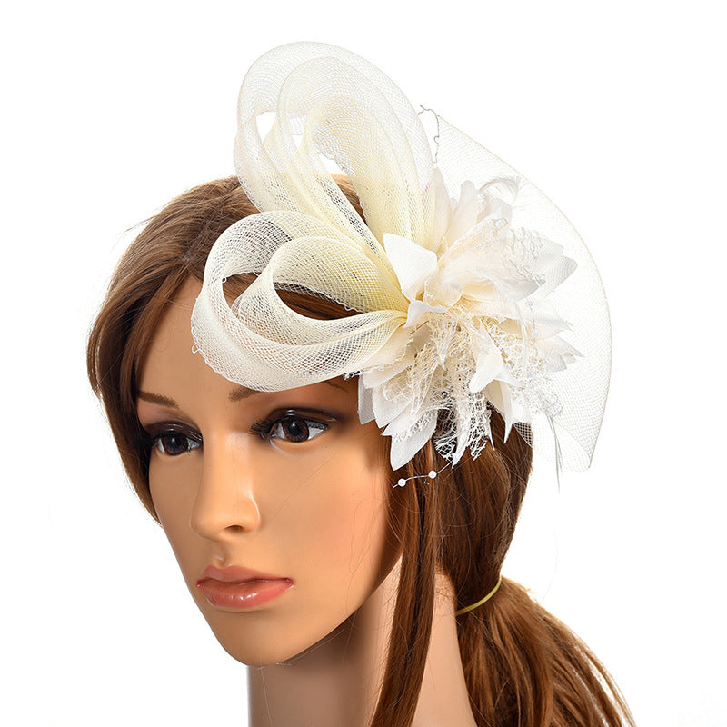 Fleur de tête de maille de plume de mariée