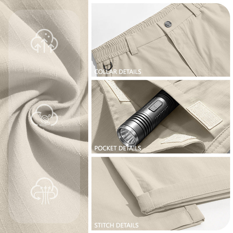 Pantalon de travail imperméable de printemps et d'automne pour hommes avec de multiples poches et une grande taille extérieure