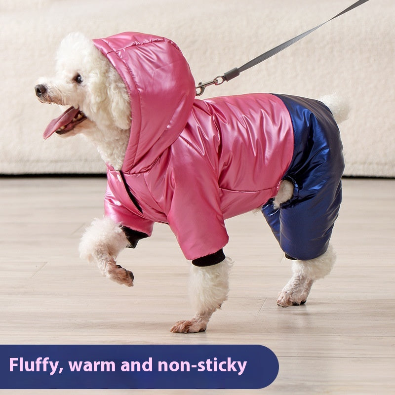 Vêtements pour animaux de compagnie imperméable à l'eau pour chien à quatre pattes en coton rembourré