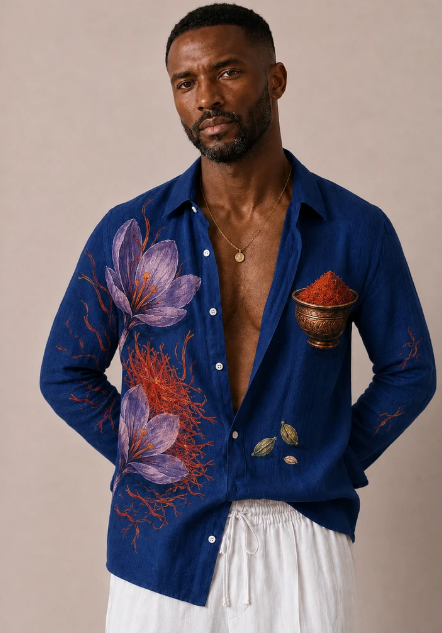 Saffron & Spice Imprimer chemise surdimensionnée