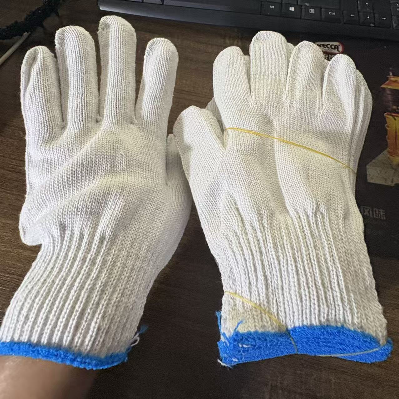 450g Gants de protection du travail fil blanc de coton